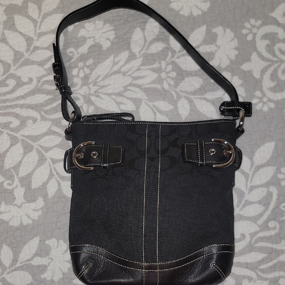 Coach Black Soho Crossbody Bag with Buckle Details